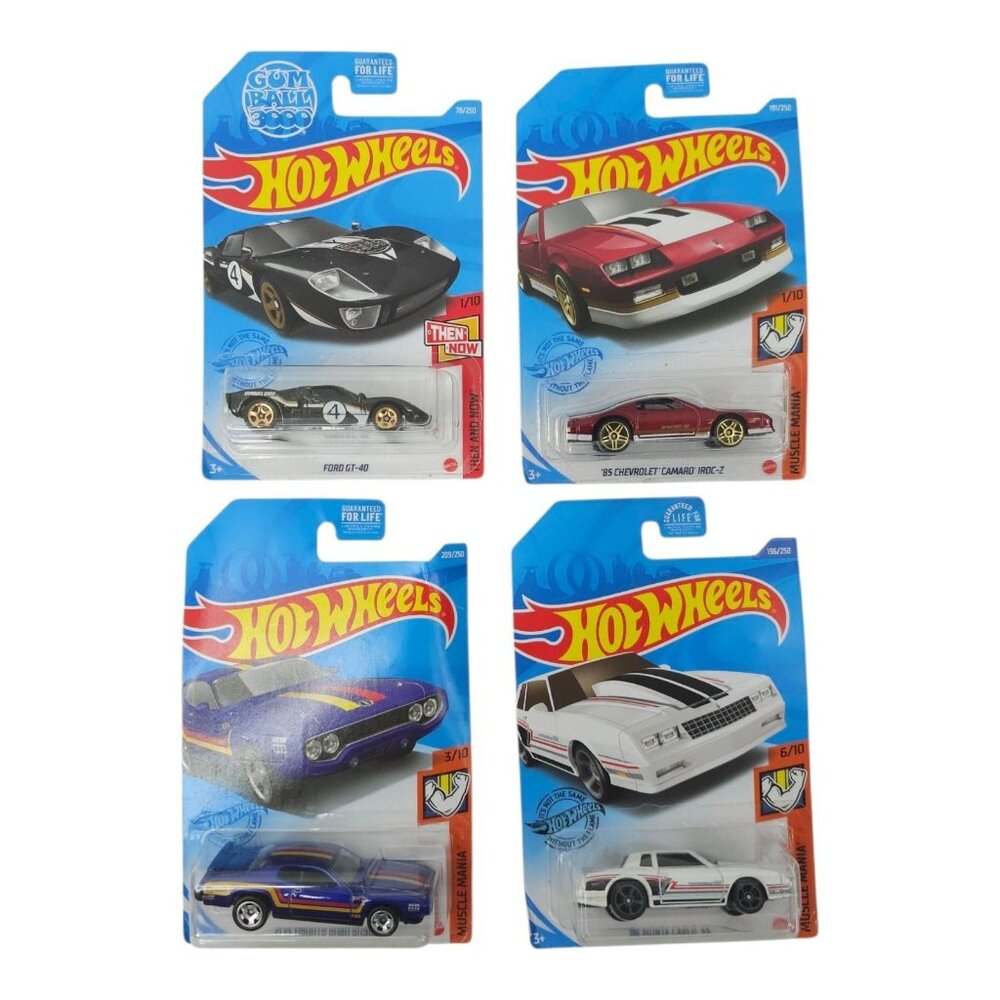 Hot Wheels Muscle Mania 1 3 6 Then And Now 1 Diecast 1:64 Scale 4 Lot Mattel NIP